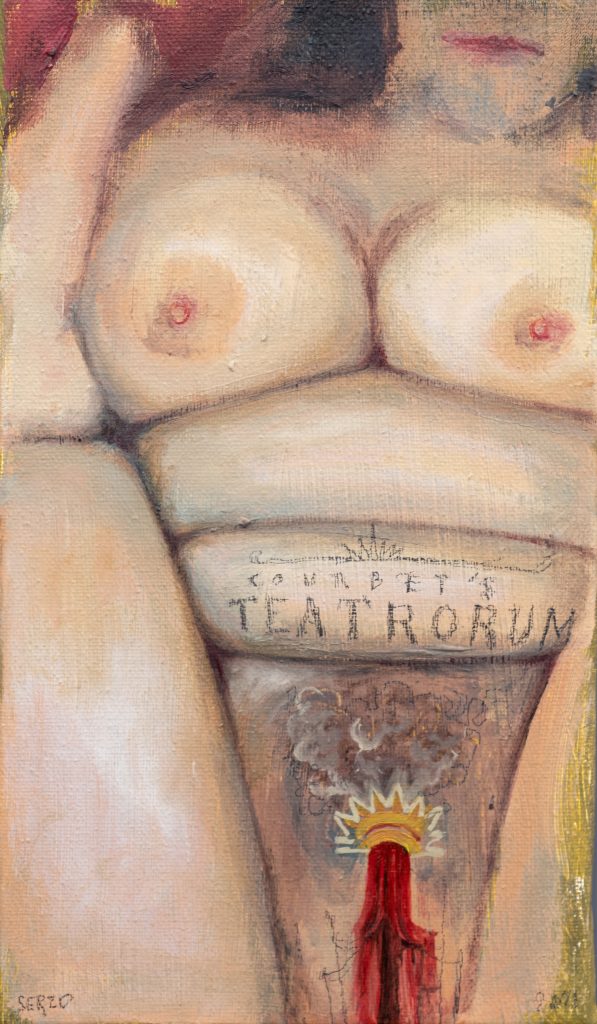 Courbet´s Teatrorum. oleo sobre lienzo. 26x16cm. 2021